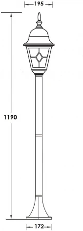 Наземный фонарь IP44 Oasis Light QUADRO M lead GLASS 79906MlgW Bl (220V, фонарь)