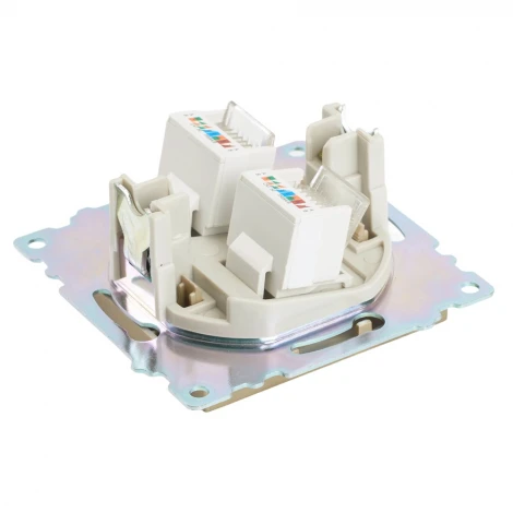 Розетка Ethernet RJ-45 двойная (золото) Stekker Катрин 50009