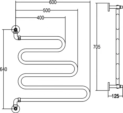 Полотенцесушитель водяной Margaroli Vento 405 золото