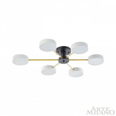 Потолочная люстра на штанге Arte Milano Ferrara 252006/6 Bk/Wh (LED, 220V, круглые)
