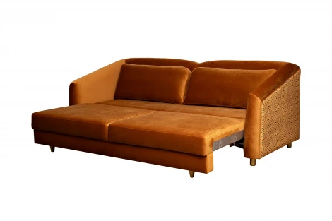 Диван Trevi 230М(К) трехм раскл с кантом оранж Pad31+Lattice ORANG 232*103*88см Garda Decor