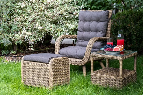 Лаунж-зона из искусственного ротанга, цвет соломенный 4SIS Толедо TС1PT-3-SET