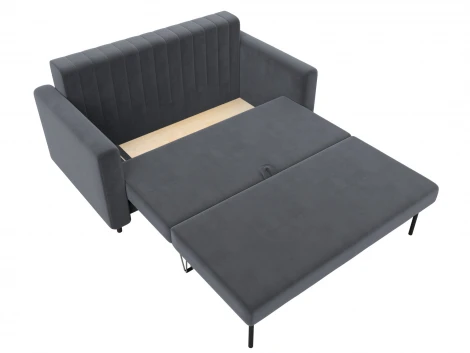 Диван прямой Лига-070 (ЛДСП,Брус,Фанера/Дерево/Велюр/Серый) Лига Диванов 129746