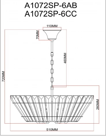 Подвесная люстра Arte Lamp Florizel A1072SP-6AB (220V, на цепи)