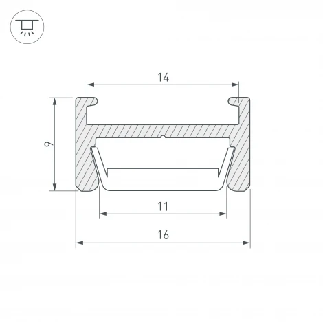 Профиль MIC-H-2000 ANOD (Алюминий) 026458 Arlight