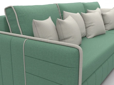 Диван угловой Лига-078 угол универсальный (ДСП/Пластик/Рогожка/Зеленый,Бежевый) Лига Диванов 130979