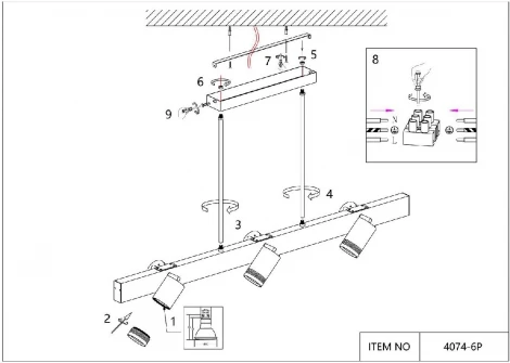 Потолочная люстра на штанге Favourite Six 4074-6P (220V)