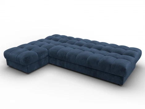 Диван угловой Лига-116 НПБ угол левый (ДСП,ЛДСП,Велюр/Синий) Лига Диванов 136948L