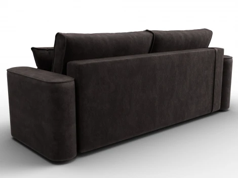 Диван прямой Лига-118 НПБ (ДСП,ЛДСП,Брус,Фанера,Велюр/Коричневый) Лига Диванов 137071