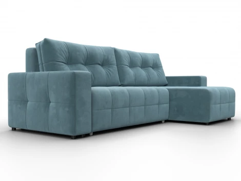 Диван угловой Лига-122 угол универсальный (ДСП,Брус,Велюр/Бирюзовый) Лига Диванов 137603