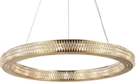 Подвесной светильник Newport 8560 8560/80 C gold polished (220V, хрусталь, на тросе, кольцо)