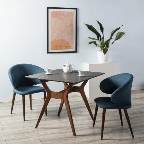 Стол R-Home Нарвик 860*860 мрамор Графит /темный орех