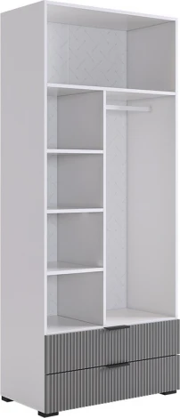 Зефир Шкаф двухдверный 120.01 Mebelson (ЛДСП,МДФ,ПВХ,Пластик/Светлое дерево,Серый) арт.UL.120-M.103.01.3263