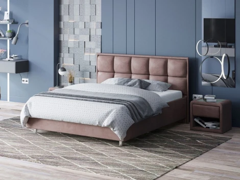 PROxSON Кровать Chessy без основания (Ткань: Велюр Ultra Горячий шоколад) 80x190