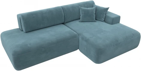 Диван угловой Лига-036 НПБ Модерн правый угол (Бирюзовый/Велюр) Лига Диванов арт.121408