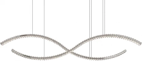 Подвесной светильник большой Newport 8240 8242/160 chrome (LED, 220V, хрусталь, на тросе)