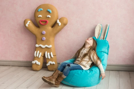 Кресло мешок Dreambag Зайчик Бирюзовый (Классический) 19130