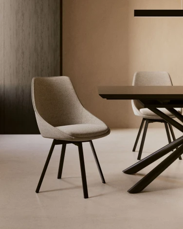 Обеденный стул La Forma (ex Julia Grup) Jenna (Серый/ Пена,Фанера,Сталь)