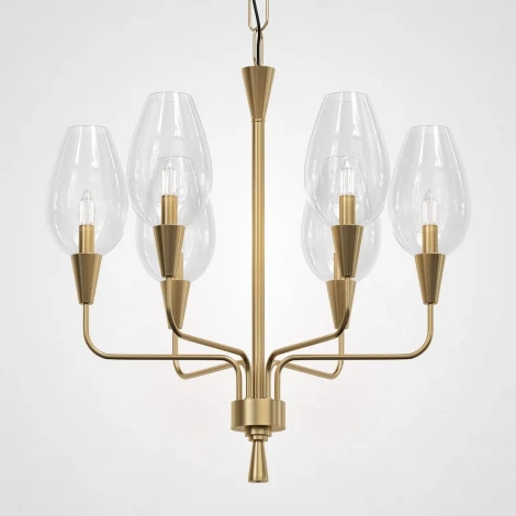 Подвесная дизайнерская люстра Viola 6 Прозрачный ImperiumLoft Viola01 (179882-26) (220V, на цепи)