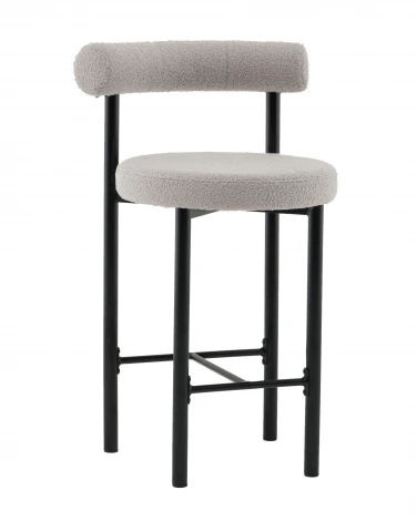 Стул полубарный Флорео букле светло-серый Stool Group арт.УТ000041332