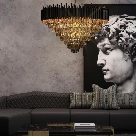 Подвесная люстра каскадная большая Loft It Eclair 10206/800 (220V, хрусталь, на цепи)