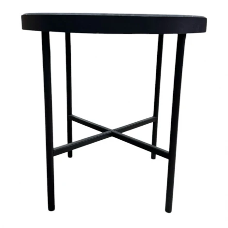 Стол журнальный МеталлАрт М011 МАЛЫЙ черный мрамор/черный Mebelik 009491