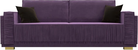Диван прямой Лига-044 (Сиреневый,Коричневый/Микровельвет) Лига Диванов арт.122261