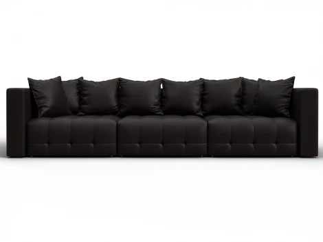 Диван прямой Лига-052 НПБ Лонг (ЛДСП,Брус,Фанера/Пластик/Экокожа/Коричневый) Лига Диванов 129907