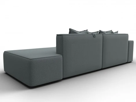 Диван угловой Лига-079 угол левый (ДСП/Пластик/Рогожка/Серый) Лига Диванов 129813L