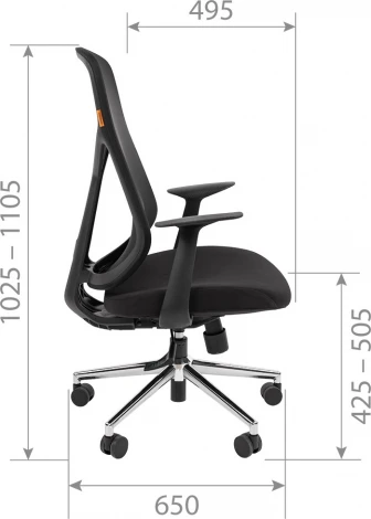 Компьютерное кресло CHAIRMAN CH588 (Металл,Пластик,Ткань,Сетка/Черный)