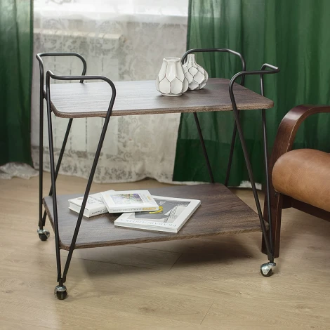 Стол сервировочный Эстер черный/дуб маррон Mebelik 008844