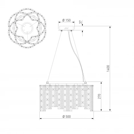 Подвесная люстра Eurosvet Radiance 101011/6 (Умный дом, WiFi, Алиса, голосовое управление)