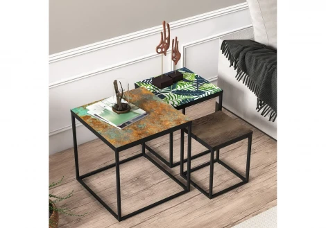 Комплект из 3 журнальных столиков черный MY iNTERNO Penna ML-S9362