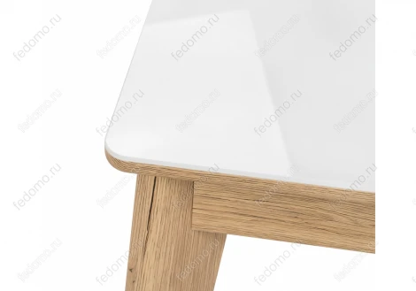 Стеклянный стол Woodville Арья белый / дуб монтана 424294
