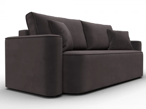 Диван прямой Лига-118 НПБ (ДСП,ЛДСП,Брус,Фанера,Велюр/Коричневый) Лига Диванов 137076