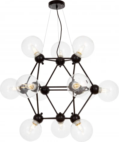 Подвесной светильник Lumina Deco Zodiak LDP 160N-12 BK+PR (220V, на тросе, шарики, молекулы)