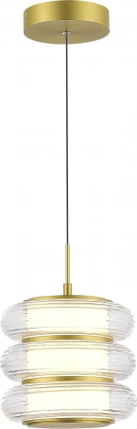 Подвесной сетильник ST Luce Frittela SL6239.203.03 золото/прозрачный LED 1*16W 3000K (220V, на проводе, круглые)