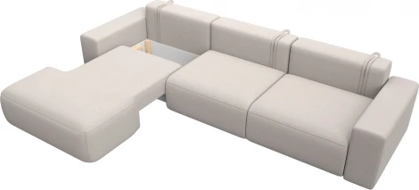 Диван угловой Лига-036 НПБ Классик Лонг левый угол Лига Диванов (Замша) арт.127802L