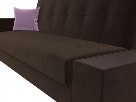 Диван-книжка Лига-020 стол справа (Коричневый,Сиреневый/Микровельвет) Лига Диванов арт.118507