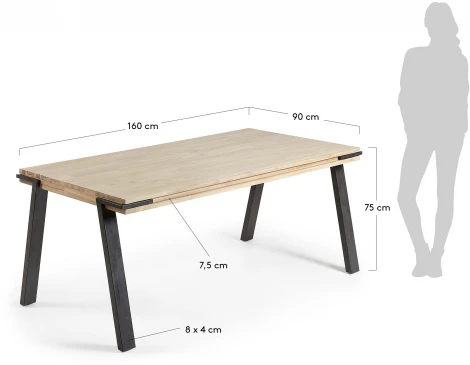 Стол обеденный La Forma (ex Julia Grup) Thinh (Сталь,Дерево,Металл,Обработанная древесина)