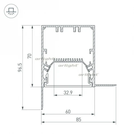 Профиль SL-LINIA55-FANTOM-EDGE-2000 ANOD (Алюминий) 027162 Arlight FANTOM
