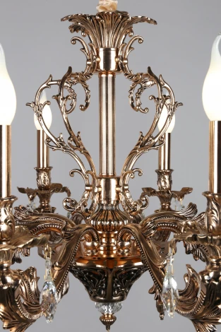 Подвесная люстра Omnilux Senis OML-74703-08 (220V, подвески, на цепи, подсвечник, свеча)