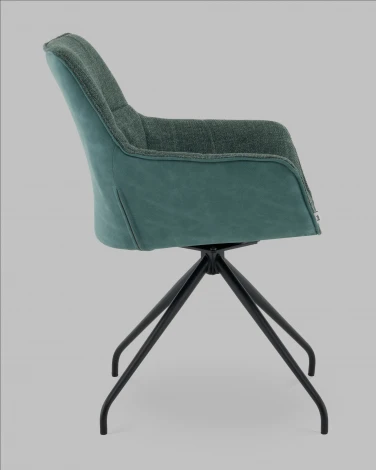 Кресло вращающееся Кимберли рогожка/замша зеленый Stool Group арт.УТ000041752