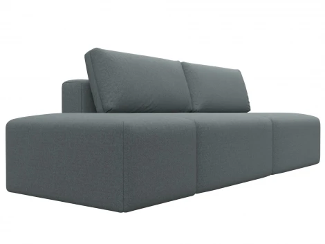 Диван прямой модульный с пуфом Лига-060 НПБ (ЛДСП,Брус,Фанера/Пластик/Рогожка/Серый) Лига Диванов 129676