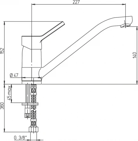 Смеситель Paini Arena 92CR573KM для кухонной мойки
