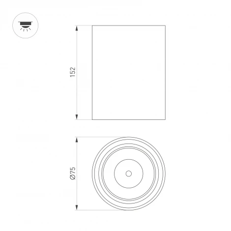 Накладной светильник светодиодный SP-SALT-R75-15W Warm3000 (WH-BK, 40 deg, 230V) (Arlight, IP54 Металл) 057322