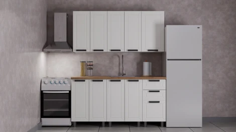 ГК Аленушка 1,6м Лилия Молочный/Молочный, черный (без столешницы)