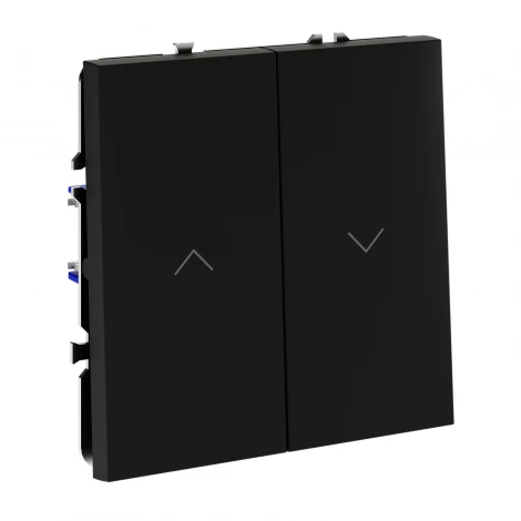 Выключатель встраиваемый Voltum S70 для жалюзи 10А, (черный матовый)