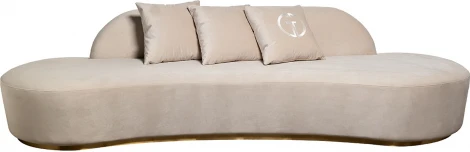 Диван Lea трехместный, велюр кремовый 290*112*75см Garda Decor арт.87YY-DIV2262