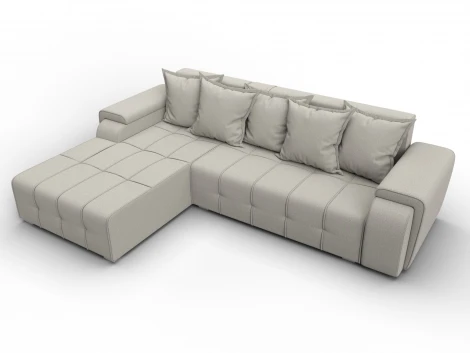 Диван угловой Лига-121 левый угол (ДСП,Брус,Рогожка/Бежевый) Лига Диванов 137340L